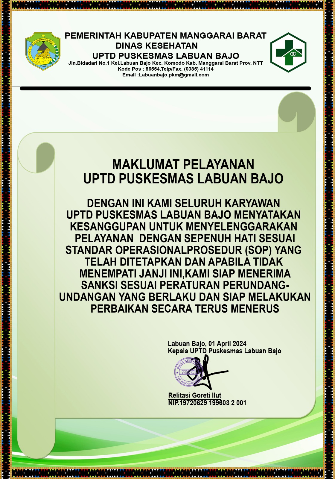 maklumat UPTD PUSKESMAS LABUAN BAJO